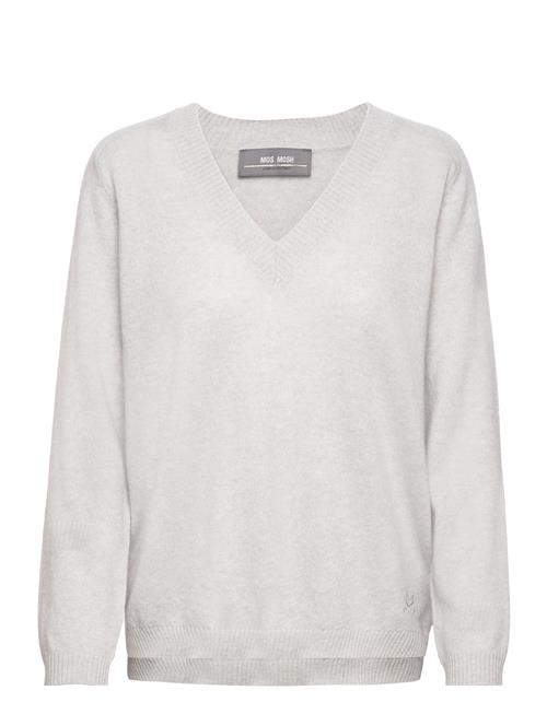 Se MOS MOSH Mmarlie Cashmere V-Neck Knit MOS MOSH Grey ved Booztlet