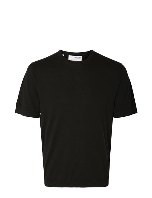 Selected Homme Slhriver Ss Knit Tee Crew Neck Selected Homme Black