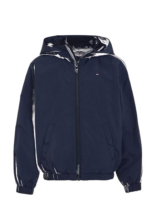 Se Tommy Hilfiger Tape Hooded Windbreaker Tommy Hilfiger Navy ved Booztlet