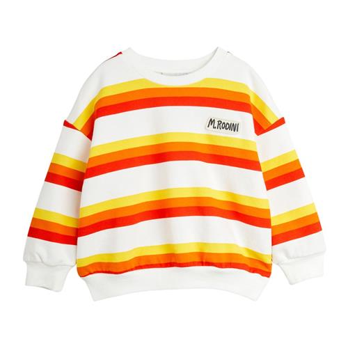 Se Mini Rodini GOTS Stribet Sweatshirt Multifarvet | Hvid | 92/98 cm ved Babyshop