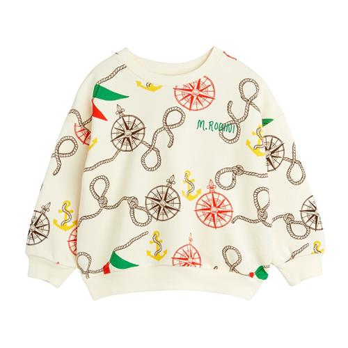 Se Mini Rodini GOTS Nautical Mønstret Sweatshirt Cremefarvet |  | 92/98 cm ved Babyshop