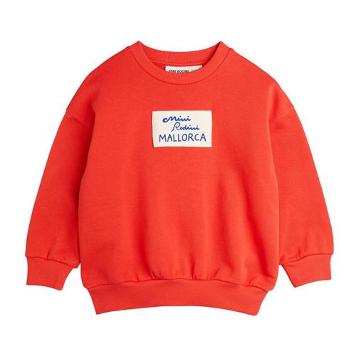 Se Mini Rodini GOTS Mallorca Patch Broderet Sweatshirt Rød | Rød | 116/122 cm ved Babyshop