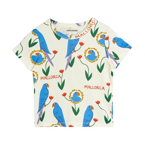 Se Mini Rodini GOTS Parrots Mønstret T-shirt Multifarvet |  | 128/134 cm ved Babyshop