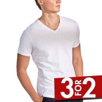 Bread & Boxers Bread and Boxers Cotton Stretch V-Neck T-shirt 2P Hvid økologisk bomuld Medium Herre