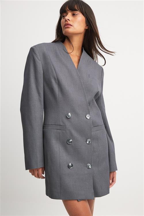 Mariona Autran x NA-KD Lige oversized blazer-kjole - Grey