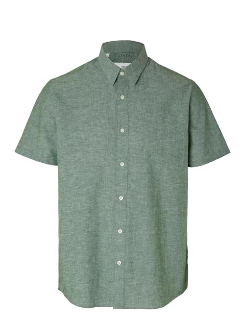 Slhregnew-Linen Shirt Ss Classic W Selected Green