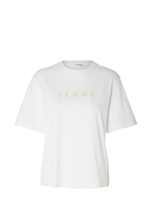 Selected Femme Slfvilja Ss Printed Tee W Noos Selected Femme White