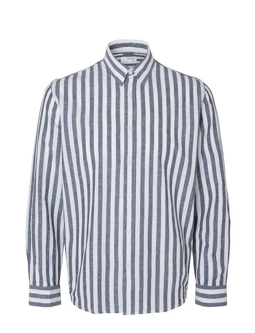 Selected Homme Slhregnew-Linen Shirt Ls Classic Selected Homme Blue