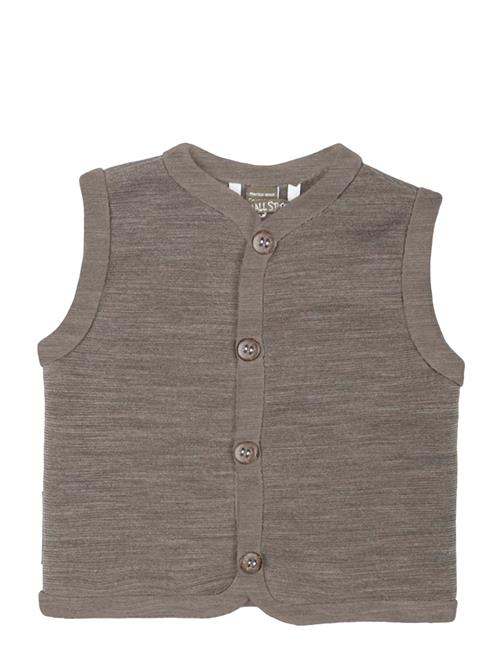 Se Smallstuff Vest, Merino Wool W. Buttons, Nature Smallstuff Grey ved Booztlet