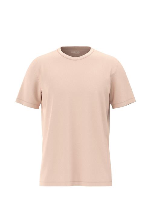 Se Selected Homme Slhaspen Ss O-Neck Tee Noos Selected Homme Pink ved Booztlet