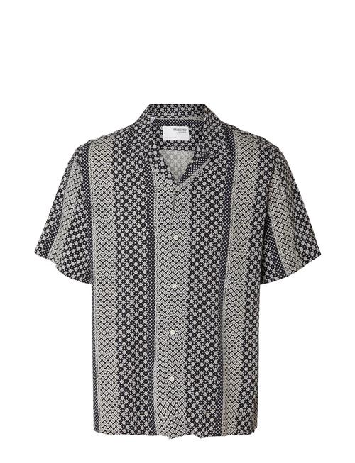 Selected Homme Slhrelaxvero Shirt Ss Aop B Selected Homme Blue