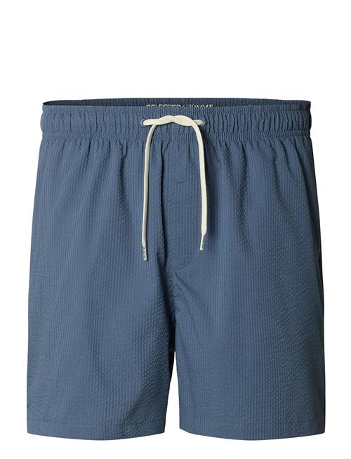 Slhcooper Seersucker Swimshorts W Selected Blue
