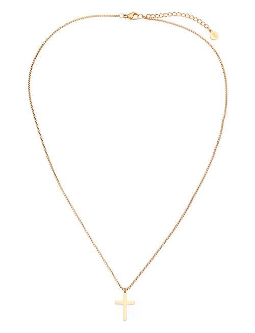 Se Samie Cross - Necklace Steel Samie Gold ved Booztlet