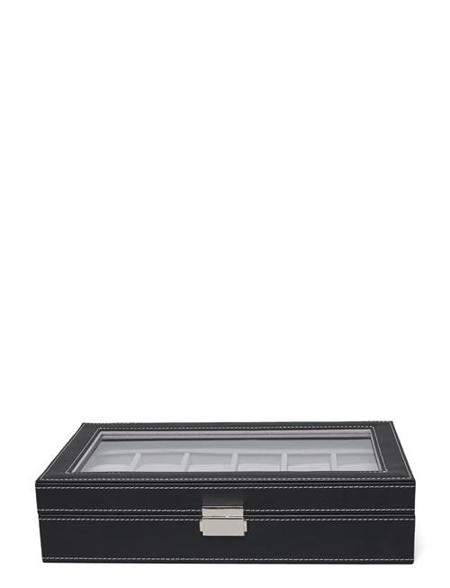 Se Mulhouse Watch Box 12 Watches Black Synthetic Leather Mulhouse Black ved Booztlet