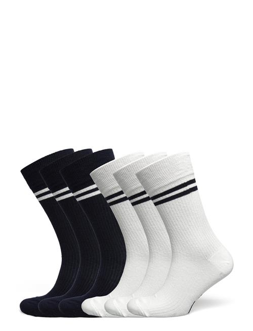 TOPECO Sock Cotton 6-P, Multi 115S24 6 Pc/Pack TOPECO White