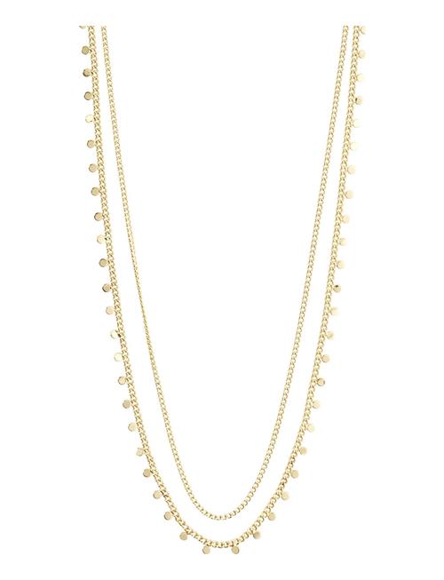 Se Pilgrim Bloom Recycled Necklace, 2-In-1 Pilgrim Gold ved Booztlet