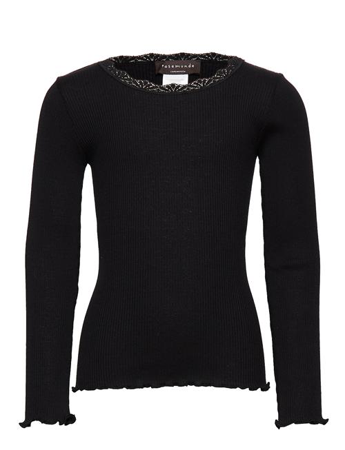 Se Rosemunde Kids Beatha Silk T-Shirt W/ Lace Rosemunde Kids Black ved Booztlet