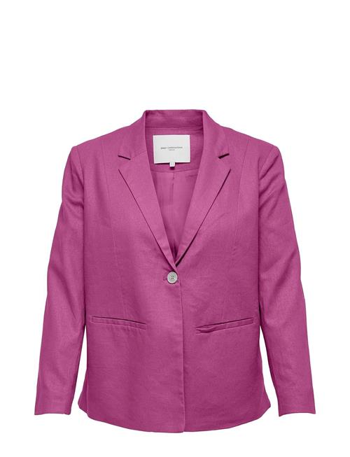 Carola-Caro L/S Linen Blazer Tlr ONLY Carmakoma Pink