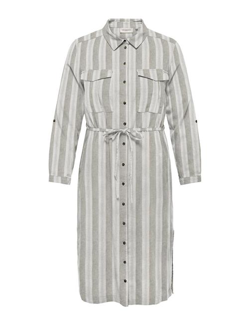 Carcaro Ls Linen Shirt Dress Wvn ONLY Carmakoma Grey