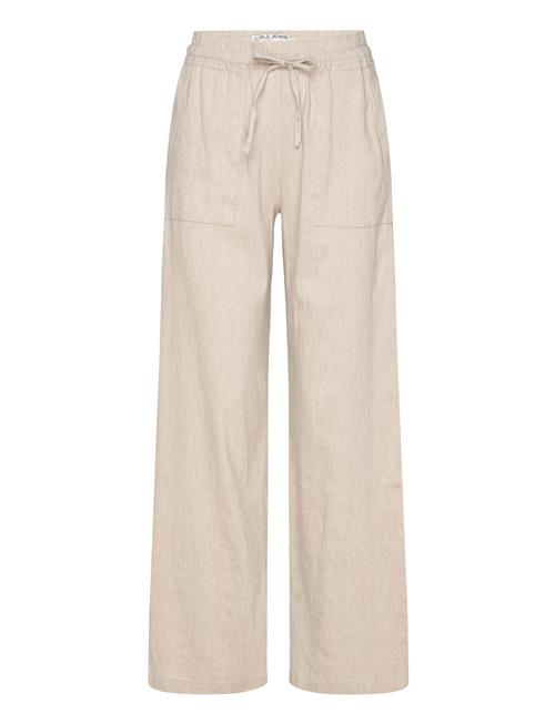 Pulz Jeans Pzluca Pant Full Lenght Wide Leg Pulz Jeans Beige