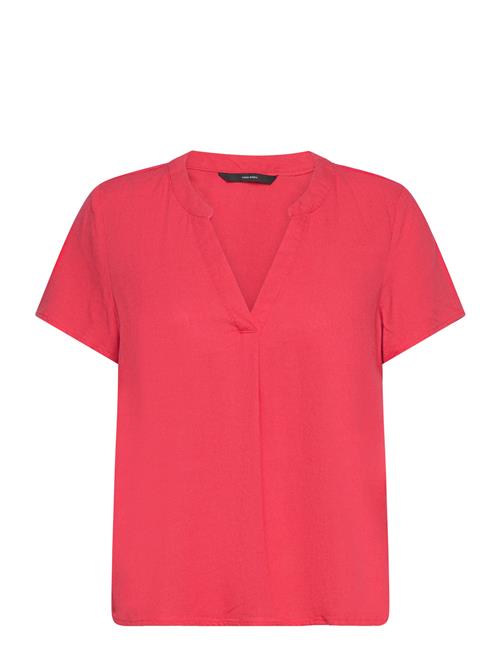 Se Vero Moda Vmmymilo Ss V-Neck Top Wvn Ga Vero Moda Coral ved Booztlet