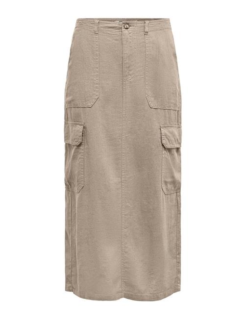 ONLY Onlmalfy-Caro Linen Long Skirt Pnt ONLY Beige