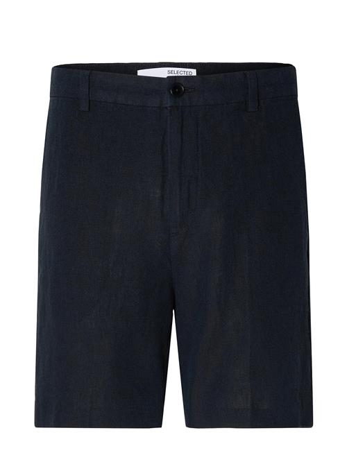 Slhregular-Mads Linen Shorts Noos Selected Navy