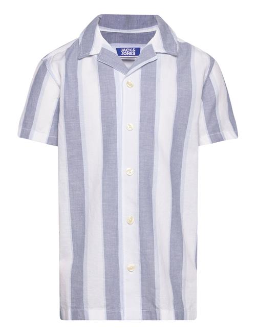 Jack & Jones Jprccsummer Stripe Resort Shirt Ss Jnr Jack & J S Blue