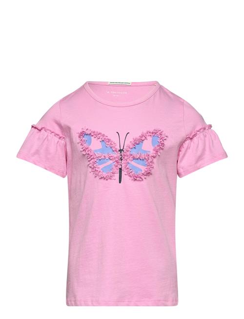 Se Tom Tailor Ruffle Artwork T-Shirt Tom Tailor Pink ved Booztlet