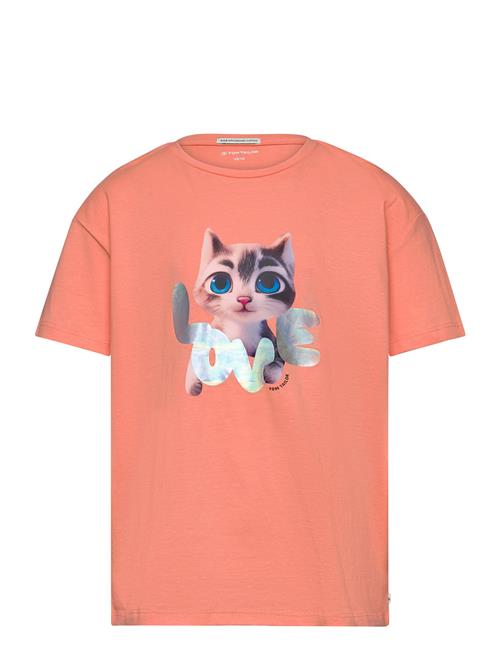 Se Tom Tailor Photoprint Over D T-Shirt Tom Tailor Orange ved Booztlet