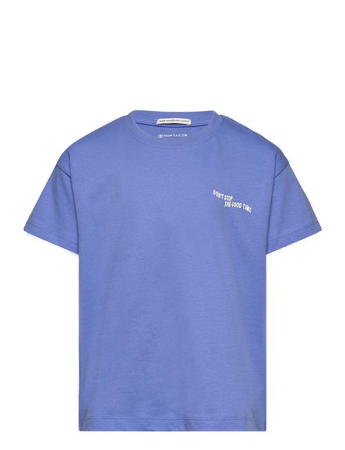 Se Tom Tailor Over D Printed T-Shirt Tom Tailor Blue ved Booztlet