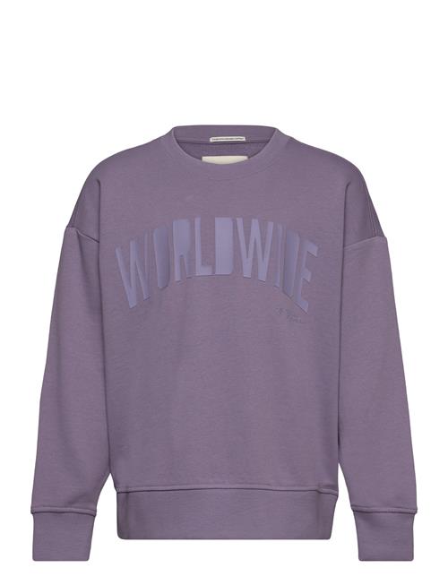 Over Printed Sweatshirt Tom Tailor Purple