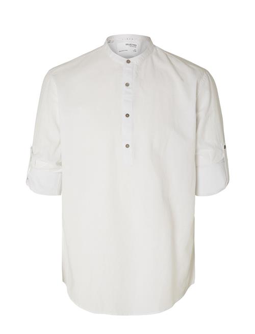 Selected Homme Slhregnew-Linen Shirt Tunic Ls Band Selected Homme White