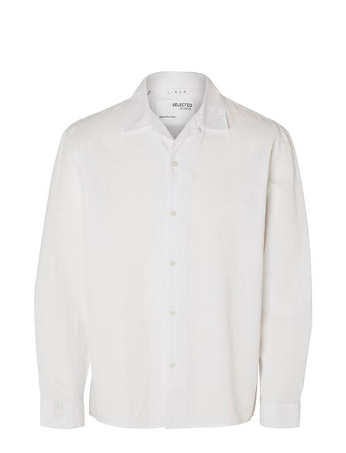 Selected Homme Slhrelaxnew-Linen Shirt Ls Resort Selected Homme White