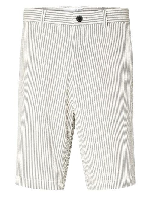 Slhregular-Karl Seersucker Shorts Selected White