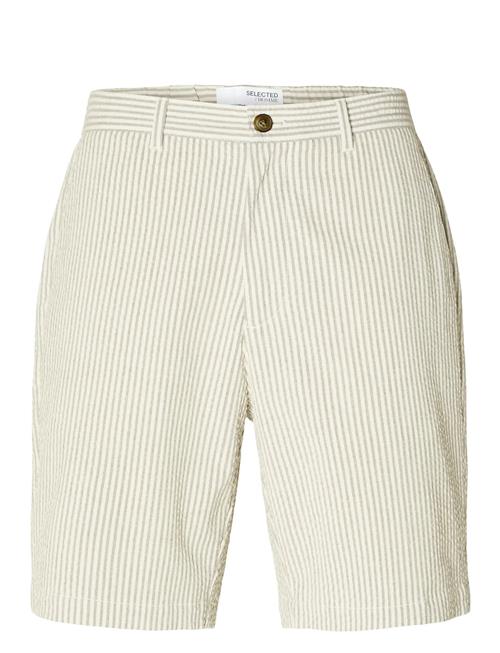 Slhregular-Karl Seersucker Shorts Selected Homme Cream