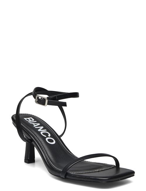 Bialulu Minimal Strap Sandal Faux Leather Bianco Black