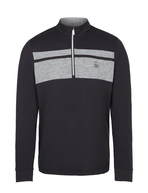 Original Penguin Golf Lightweight 1/4 Zip Heritage Block Pullover Original Penguin Golf Black