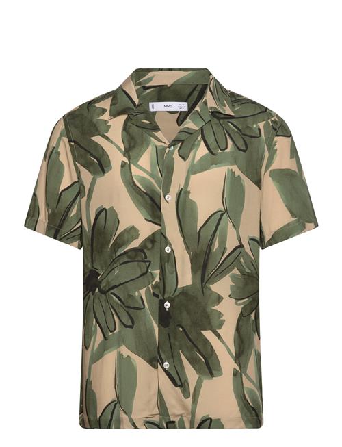 Flowing Tropical-Print Shirt Mango Green