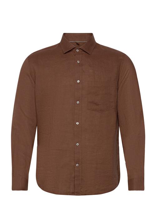 Classic Fit 100 Linen Shirt Mango Brown