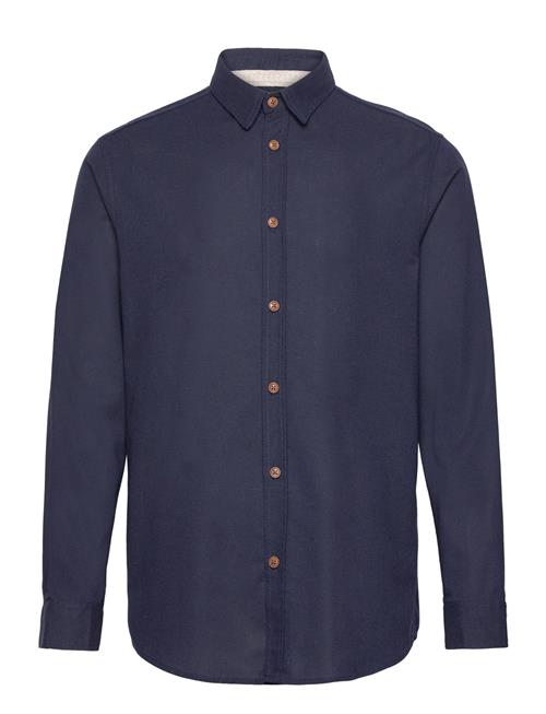 Akleif L/S Cot/Linen Shirt Anerkjendt Navy