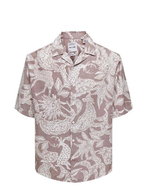 ONLY & SONS Onsden Life Rlx Ss Graphic Aop Shirt ONLY & SONS Pink