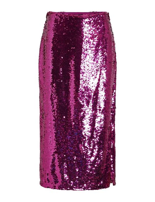 Vila Vietta Midi Sequin Skirt/Dc Vila Purple