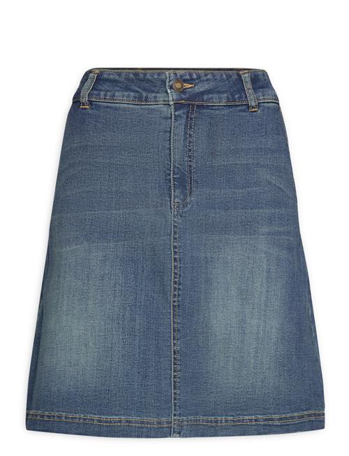 Skirt From Freequent In A Soft Denim. The Skirt Has A Simple Silhouette With Zip FREE/QUENT Blue