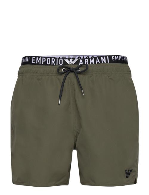 Emporio Armani Mens Woven Boxer Emporio Armani Khaki