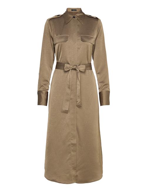 Mango Satin Shirt Dress Mango Green