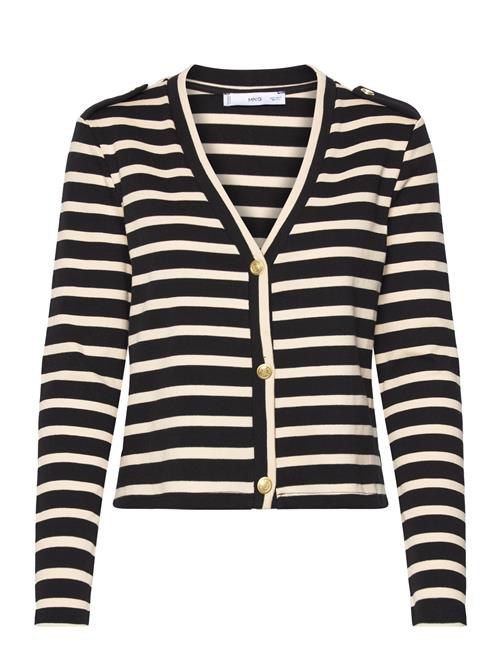 Mango Striped Cardigan With Buttons Mango Black