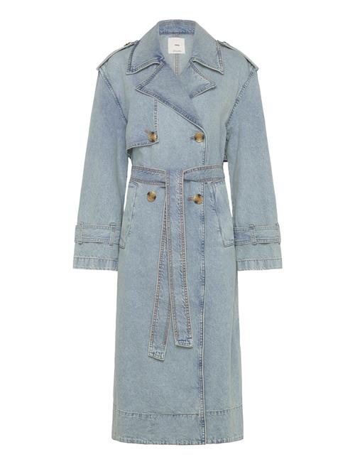 Double Breasted Denim Trench Mango Blue