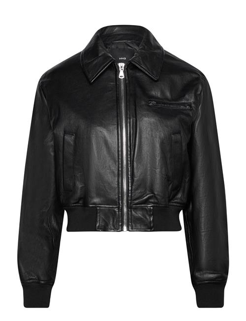 Mango Vintage Leather-Effect Jacket Mango Black