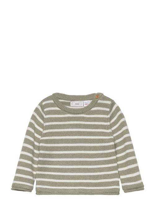 Mango Striped Cotton-Blend Sweater Mango Green